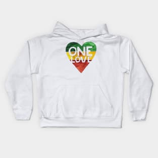 One Love Music Rasta Reggae Heart Peace Roots Kids Hoodie